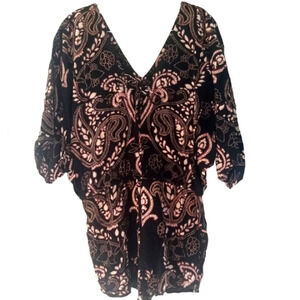 Angie Women's Boho Style Lace Up Detail Romper Size Medium